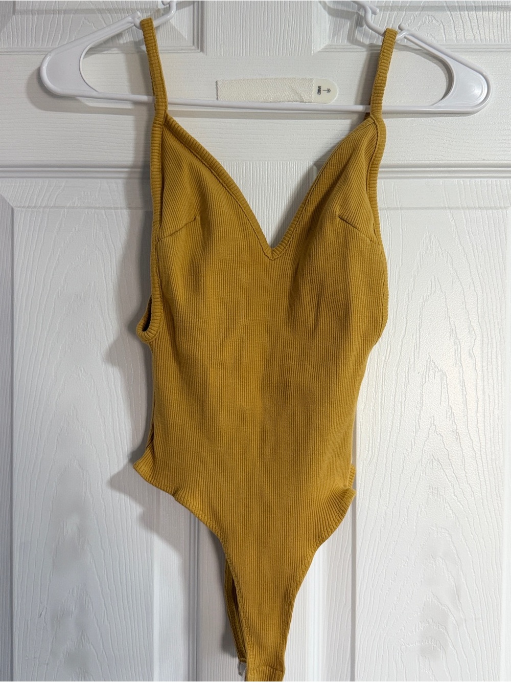 Love Culture Mustard Ribbed One-Piece Bodysuit